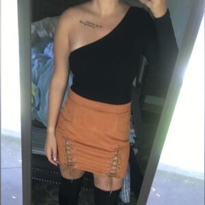 Suede skirt
